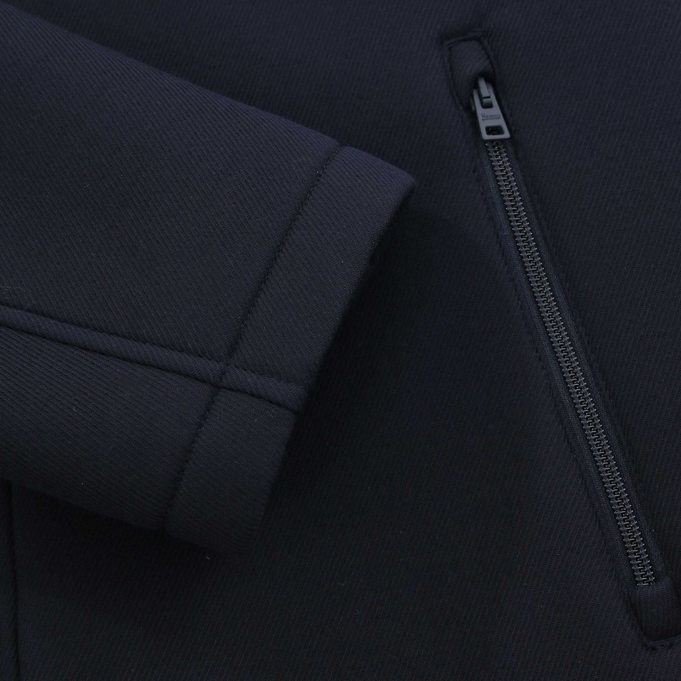 Herno Giacca Lunga In Scuba Jacket in Navy Cuff