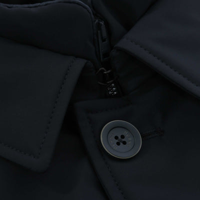 Herno Impermeabile Washington Jacket in Navy Fastening