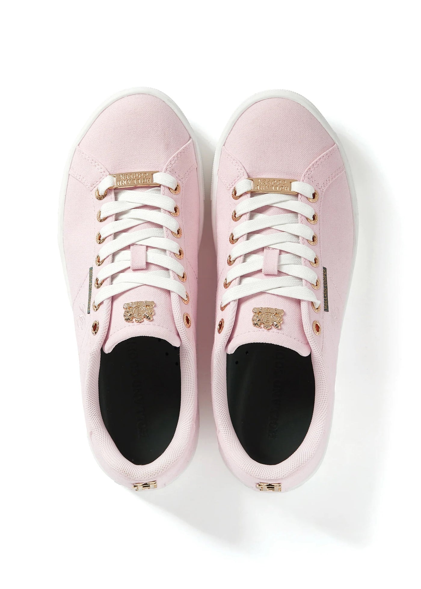 Holland Cooper Chelsea Court Ladies Trainer in Soft Pink Birdseye