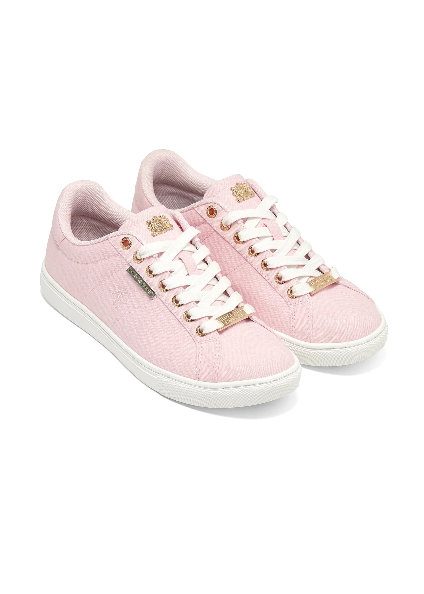 Holland Cooper Chelsea Court Ladies Trainer in Soft Pink Pair