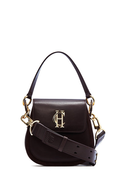 Holland Cooper Chelsea Saddle Bag in Chocolate Front