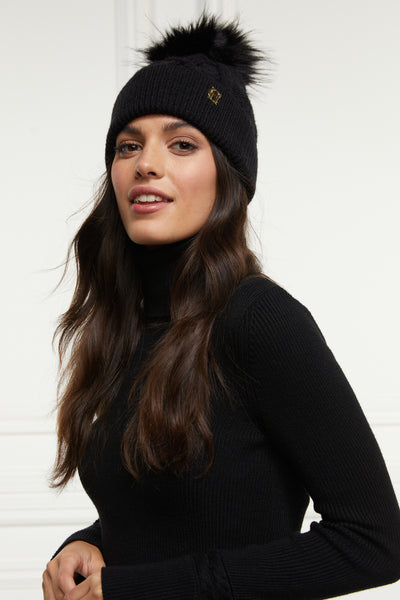 Holland Cooper Cortina Ladies Bobble Hat in Black