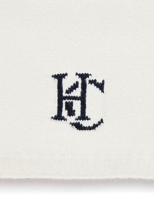 Holland Cooper Elle Scarf in Ecru Logo