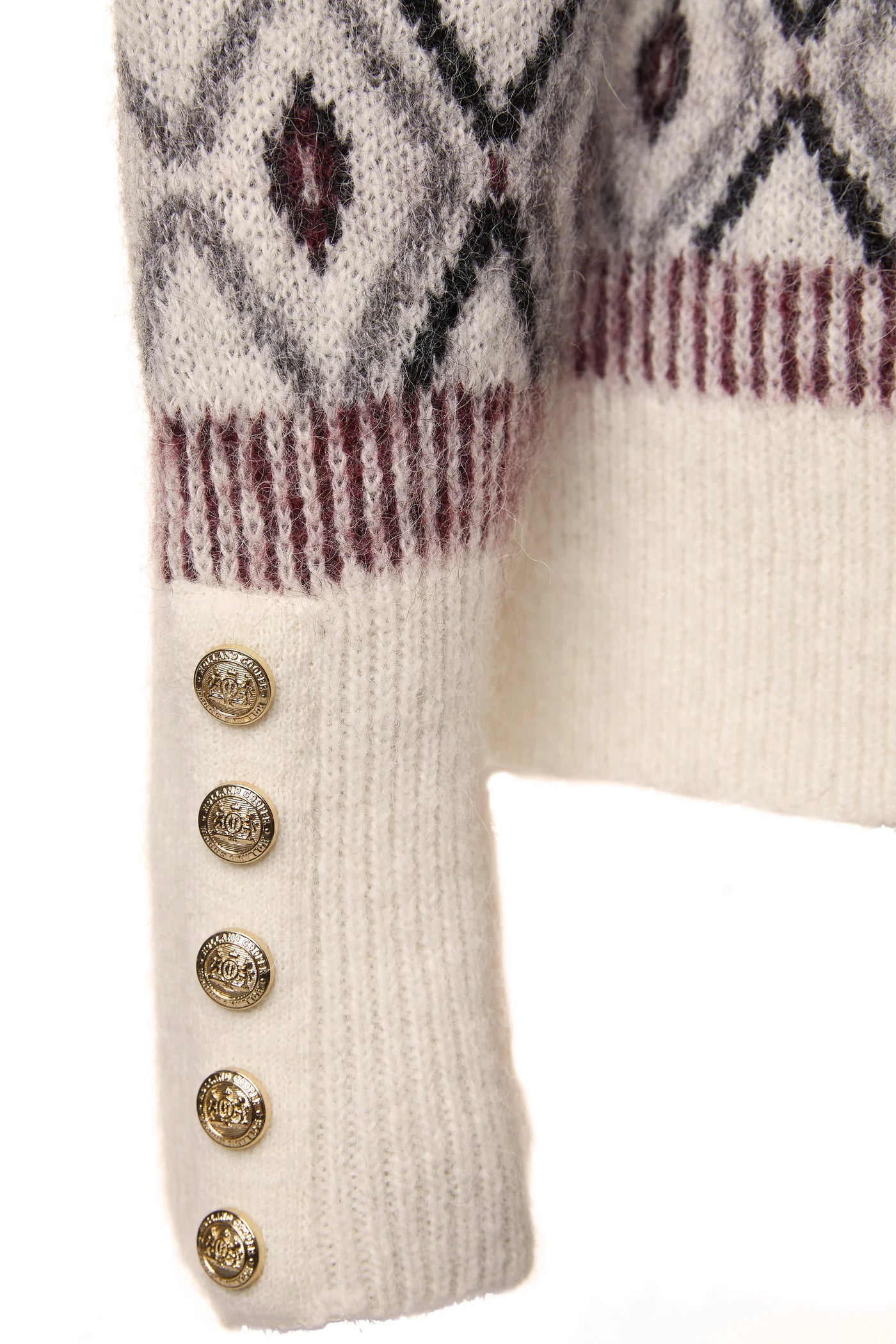 Holland Cooper Fairisle Knitwear in Cream Cuff