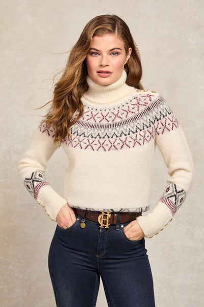 Holland Cooper Fairisle Knitwear in Cream