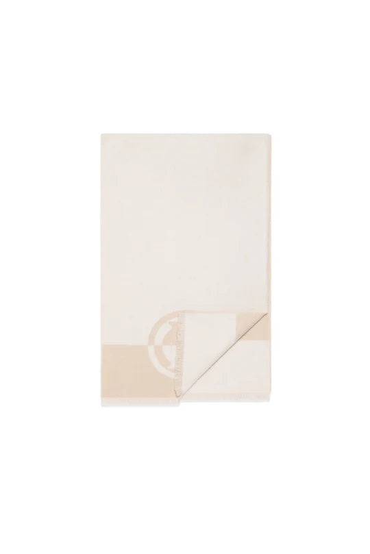 Holland Cooper Jacquard Scarf in Cream Taupe Contrast