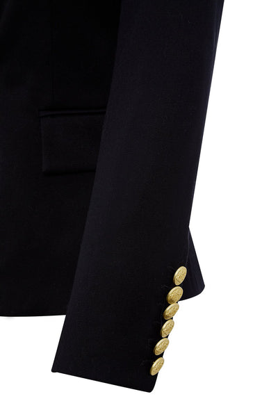 Holland Cooper Knightsbridge Ladies Blazer in Black Barathea Cuff