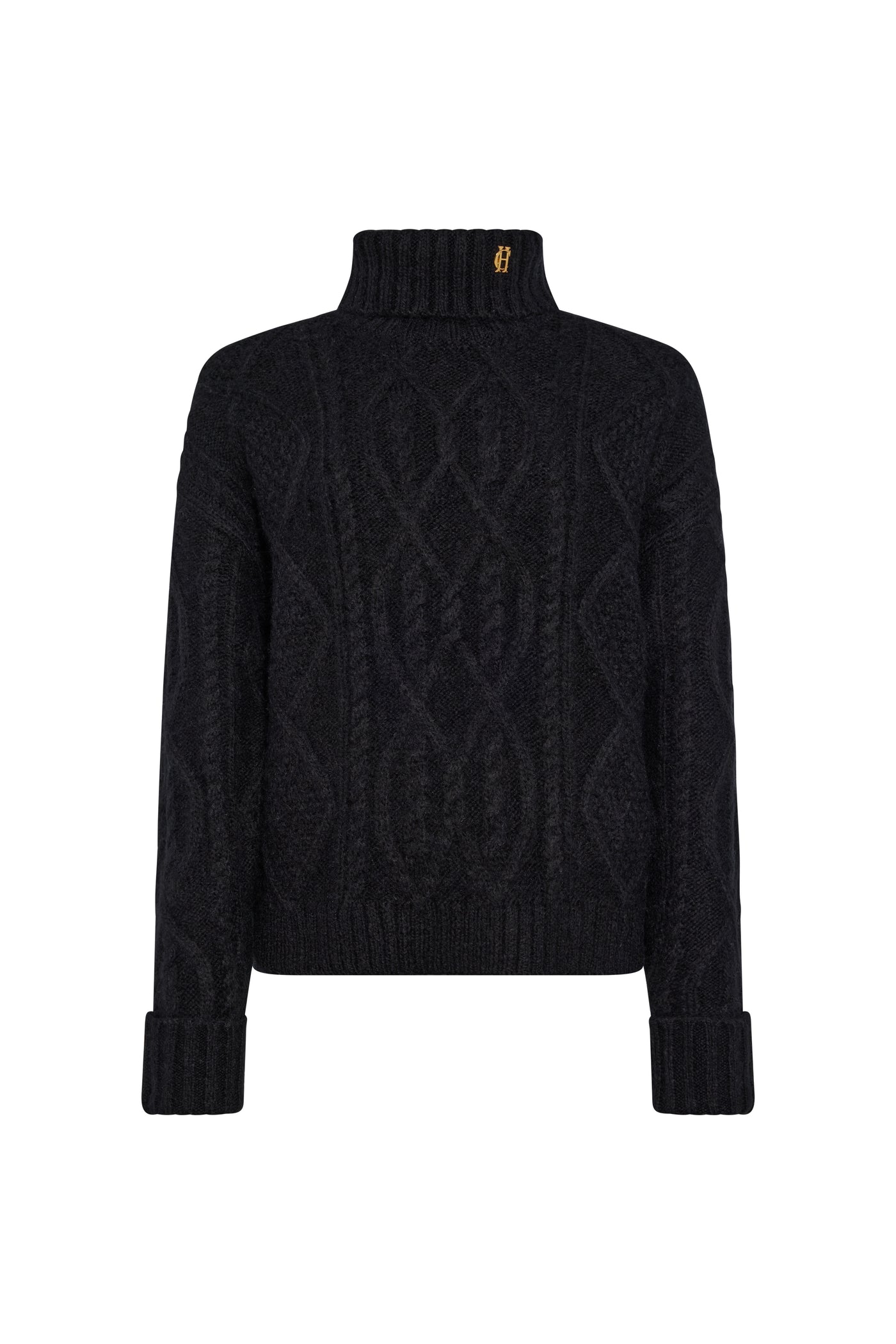 Holland Cooper Noveli Roll Neck Knit in Black Front