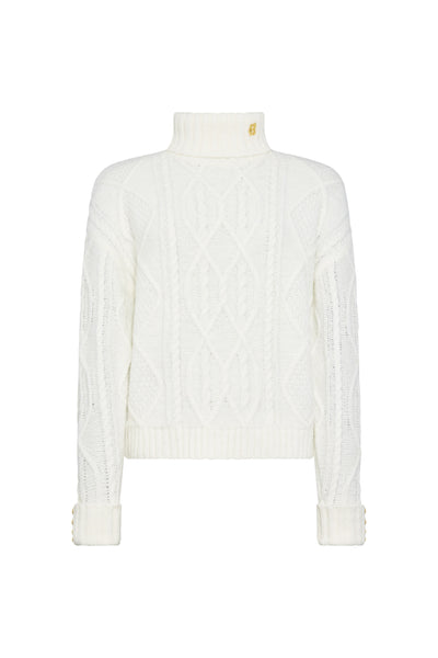 Holland Cooper Noveli Roll Neck Knit in Natural Front