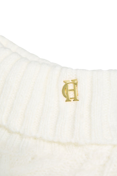 Holland Cooper Noveli Roll Neck Knit in Natural Logo