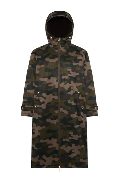 Holland Cooper One Size Waterproof Coat in Camo Front
