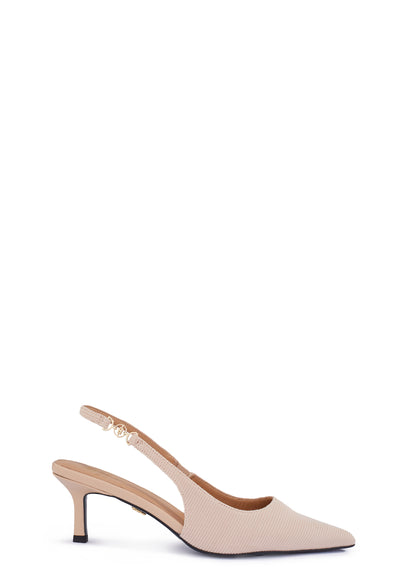 Holland Cooper Regency Kitten Heel Shoe in Nude Side