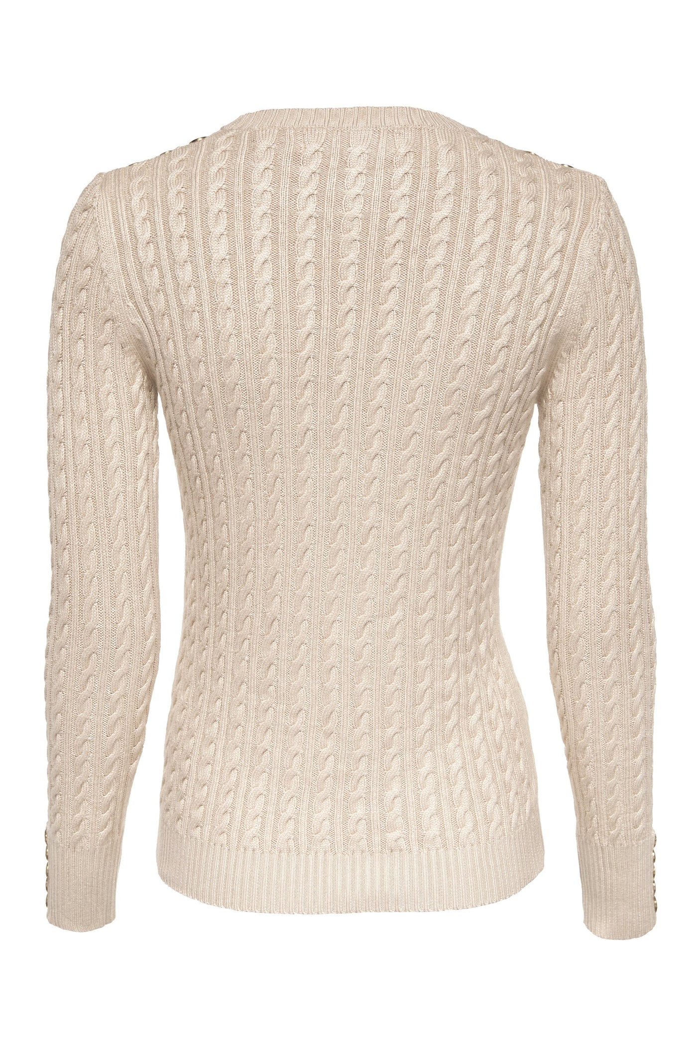 Holland Cooper Seattle Cable Crew Knitwear in Oatmeal Back