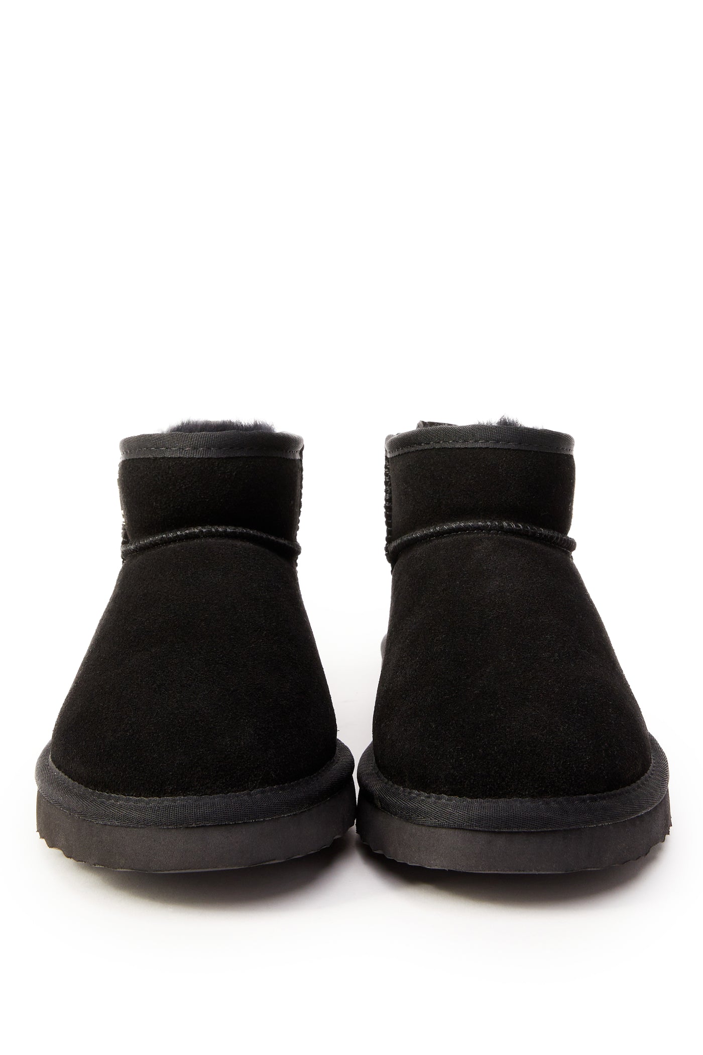 Holland Cooper Ultra Mini Shearling Boot in Black Front