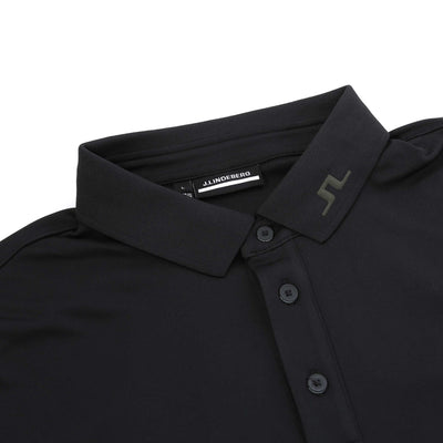 J.Lindeberg KV Print Polo Shirt in Black Collar