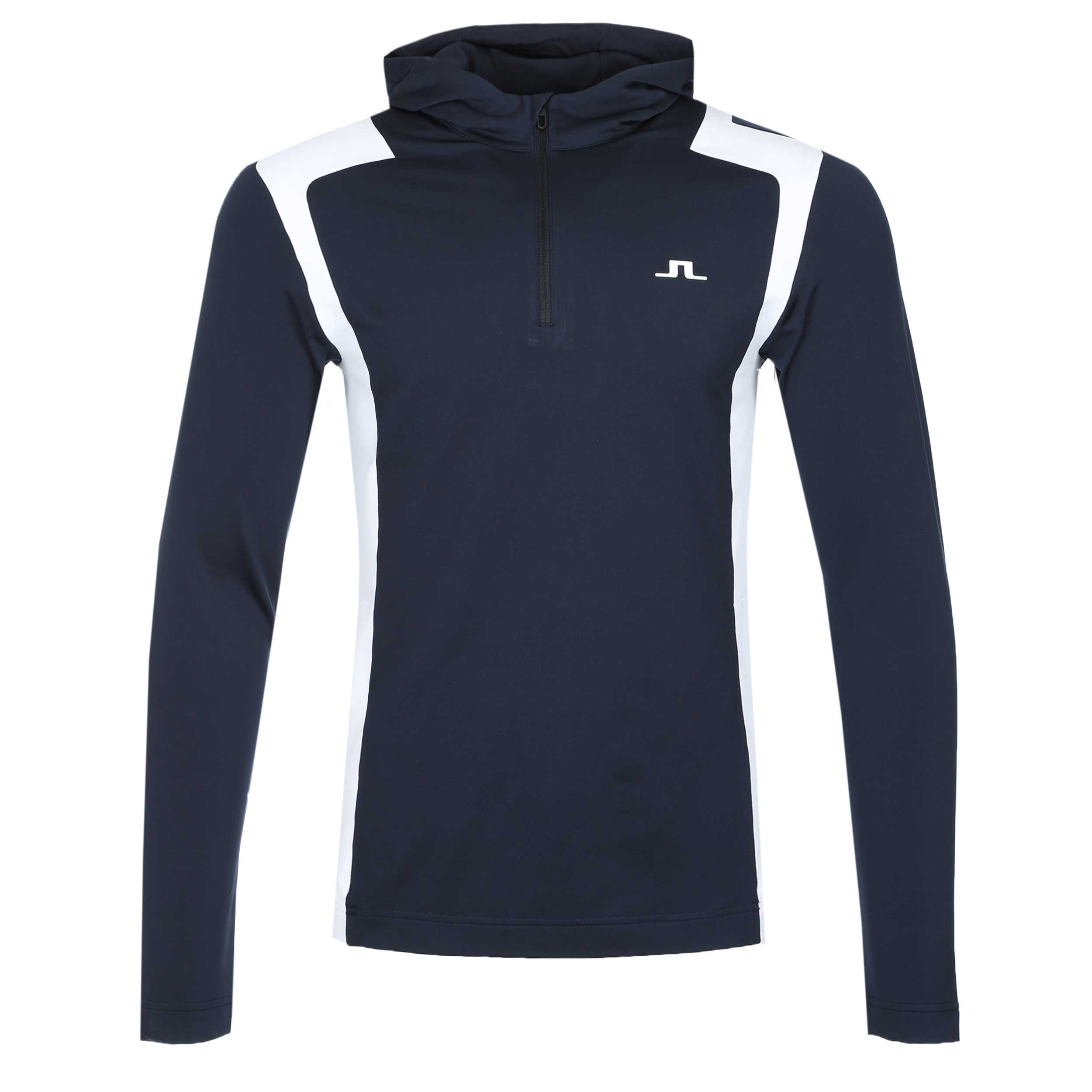 J.Lindeberg Lukas Quarter Zip Hood in JL Navy