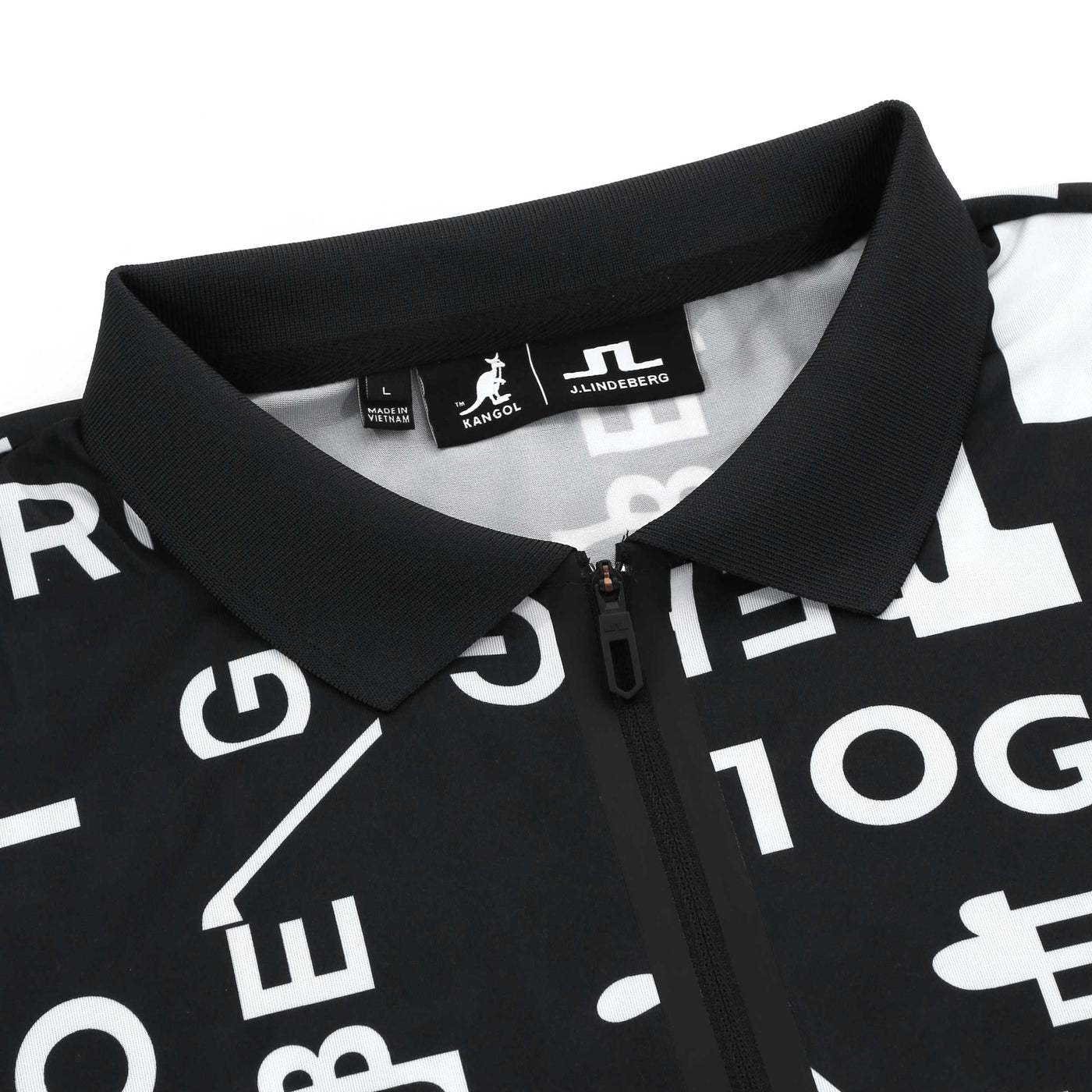 J.Lindeberg Miro Print Polo Shirt in Kangol Black White