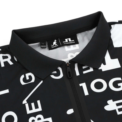 J.Lindeberg Miro Print Polo Shirt in Kangol Black White