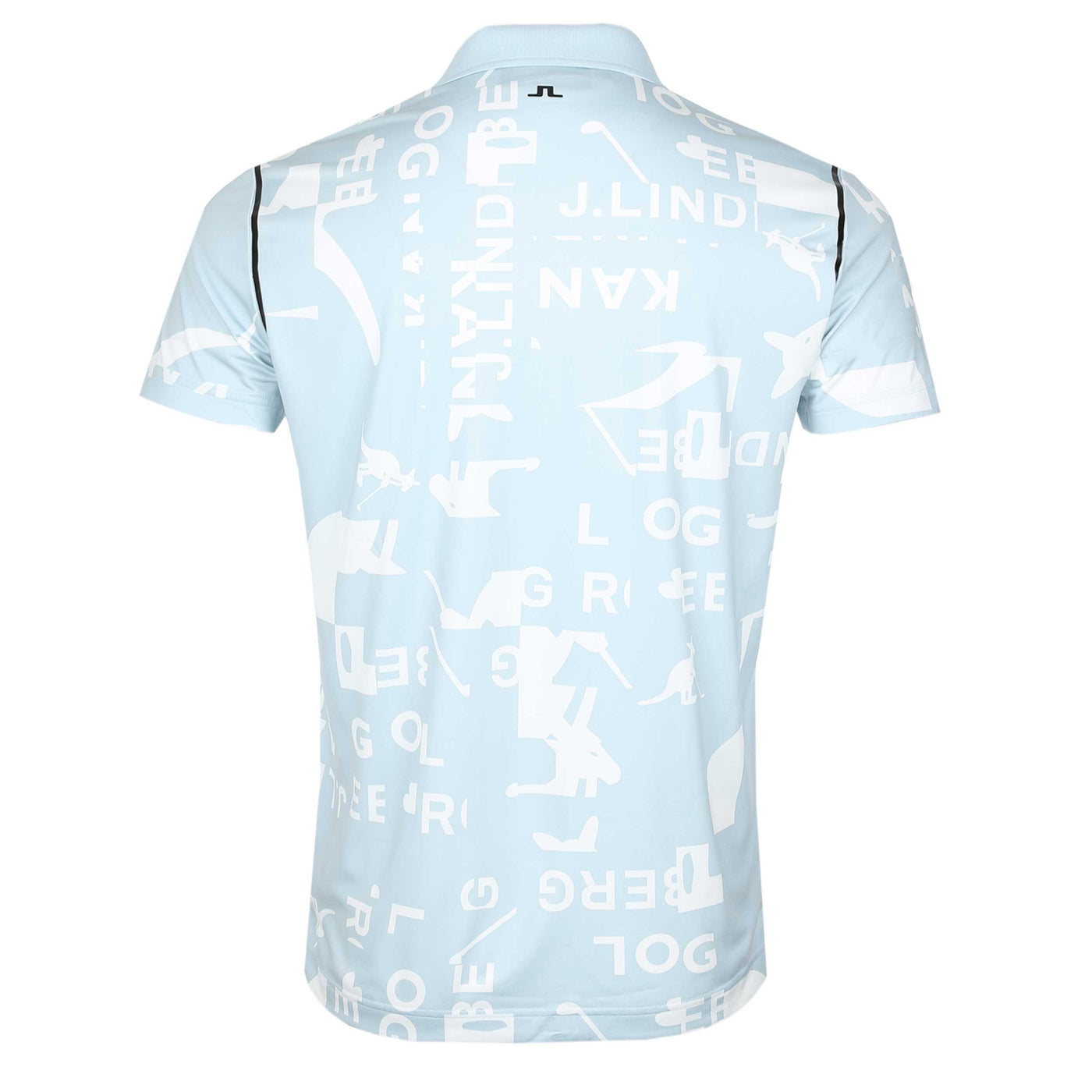 J.Lindeberg Miro Print Polo Shirt in Kangol WinterSky White Back