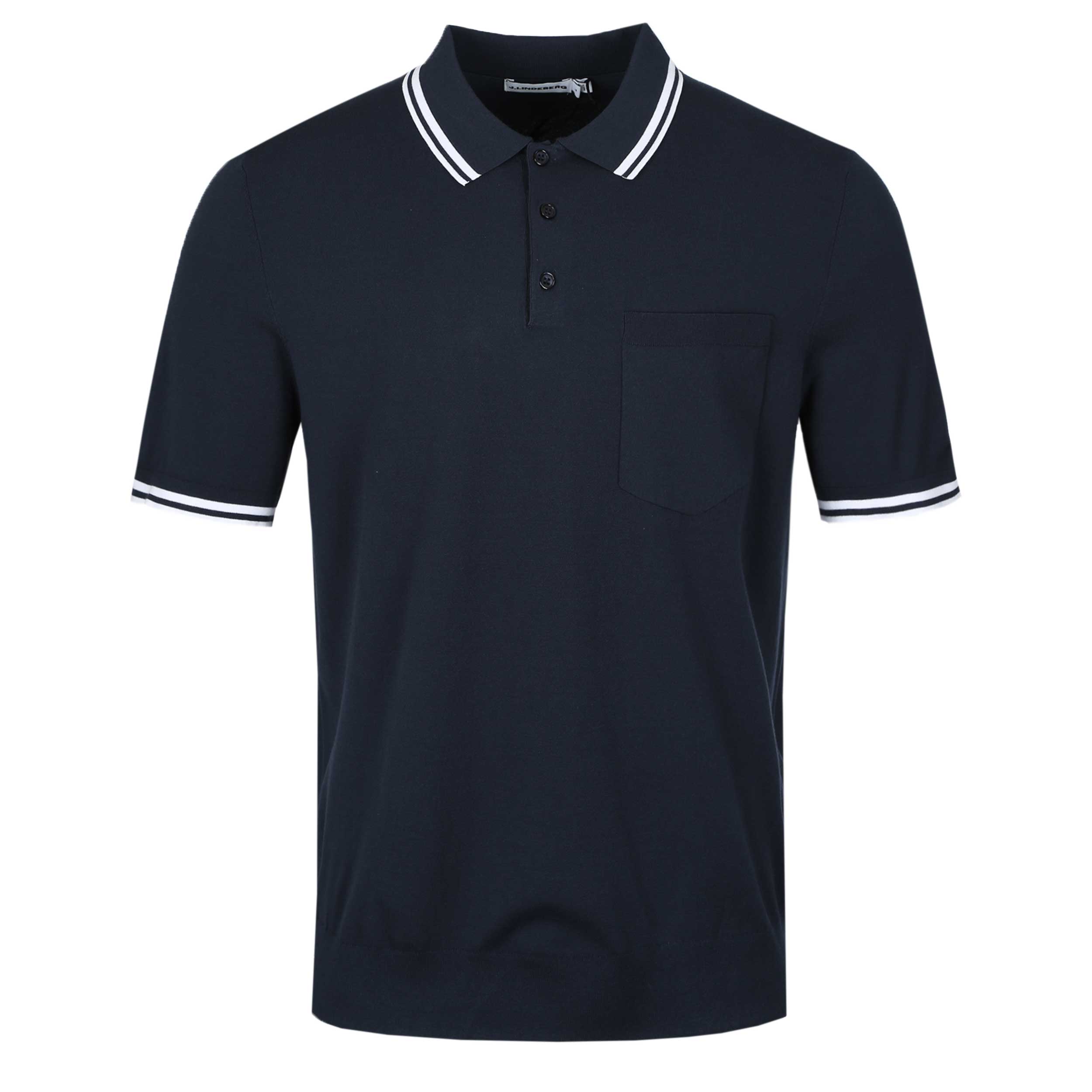 J.Lindeberg Ramon Knit SS Polo Shirt in JL Navy