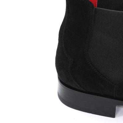 Jeffery West Nico Chelsea Boot in Black Suede Heel