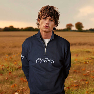 Malbon Collegiate Sweatshirt in Navy Model