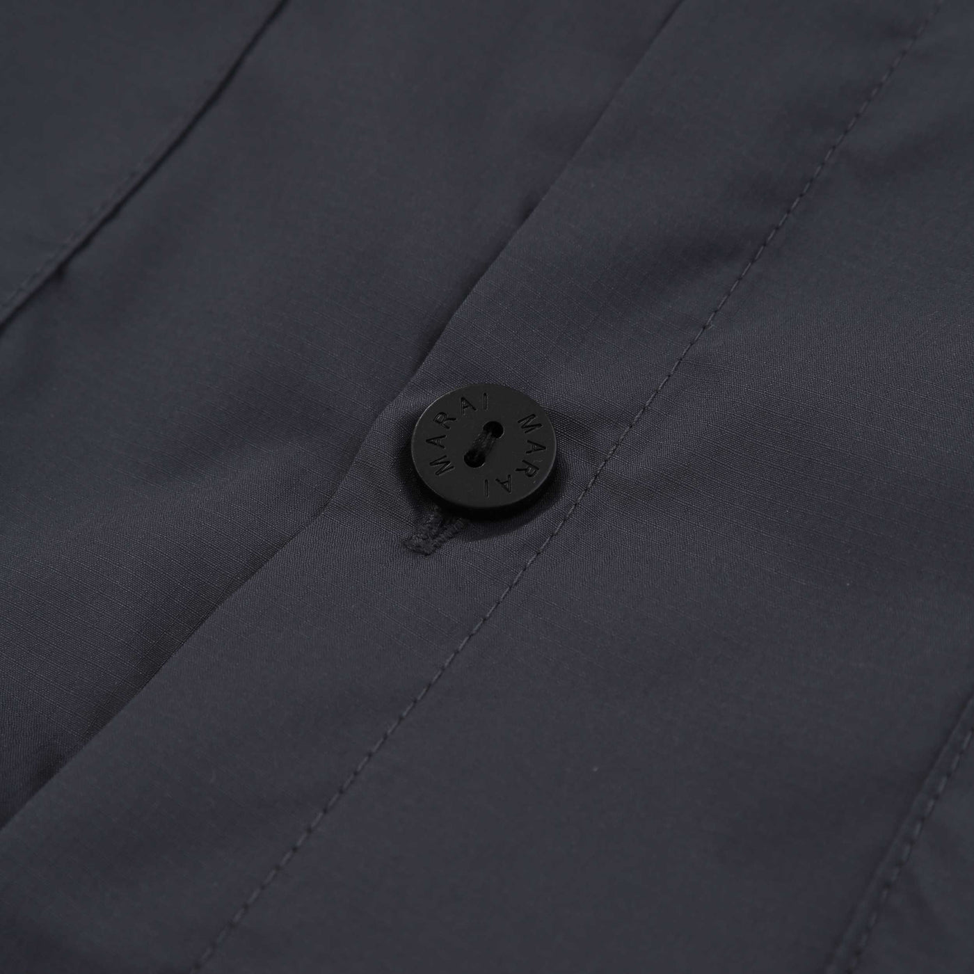 Marai Ripstop Nylon Overshirt in Dark Grey Button