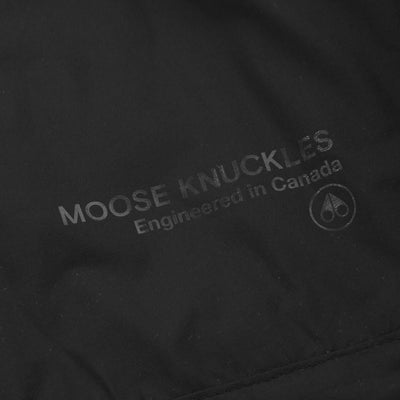 Moose Knuckles Ash Shirt Jacket in Black Chest Logo