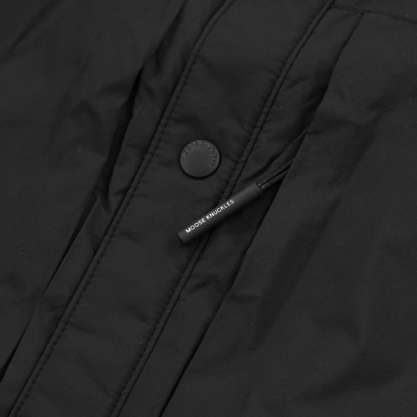 Moose Knuckles Ash Shirt Jacket in Black Zip Pull