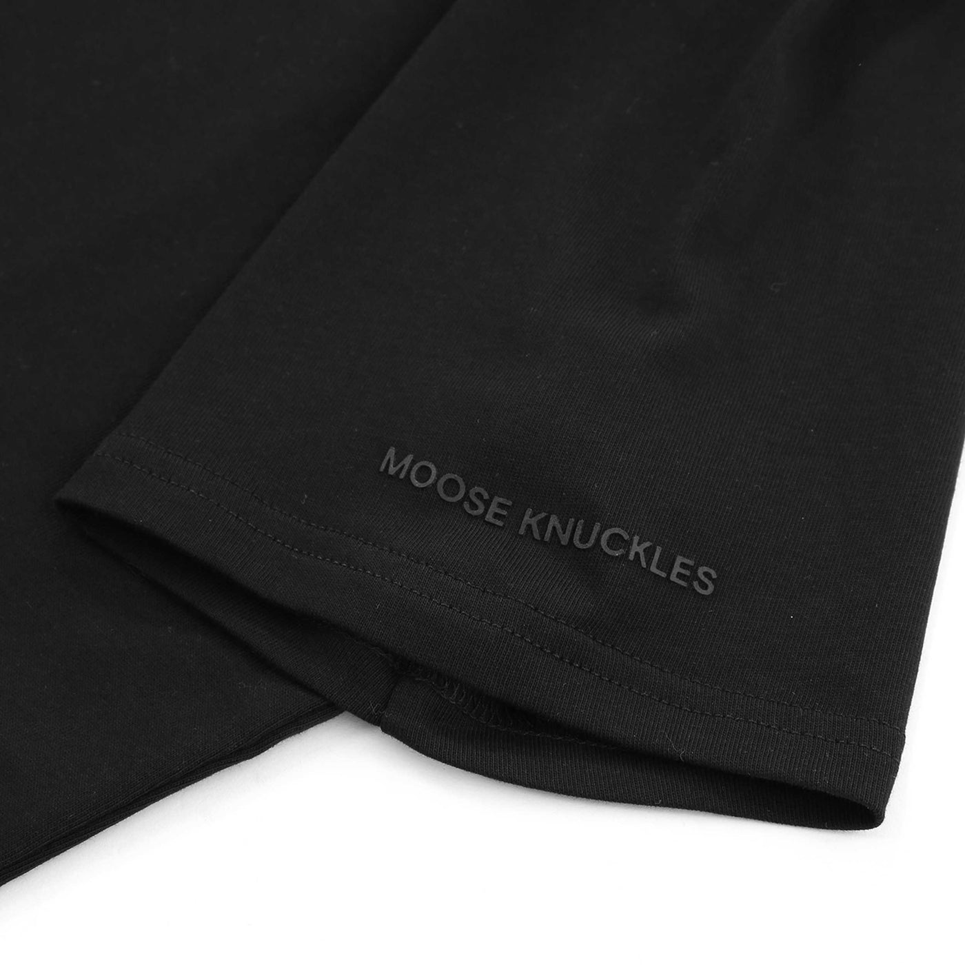 Moose Knuckles Satellite T Shirt in Black Sleeve Logo