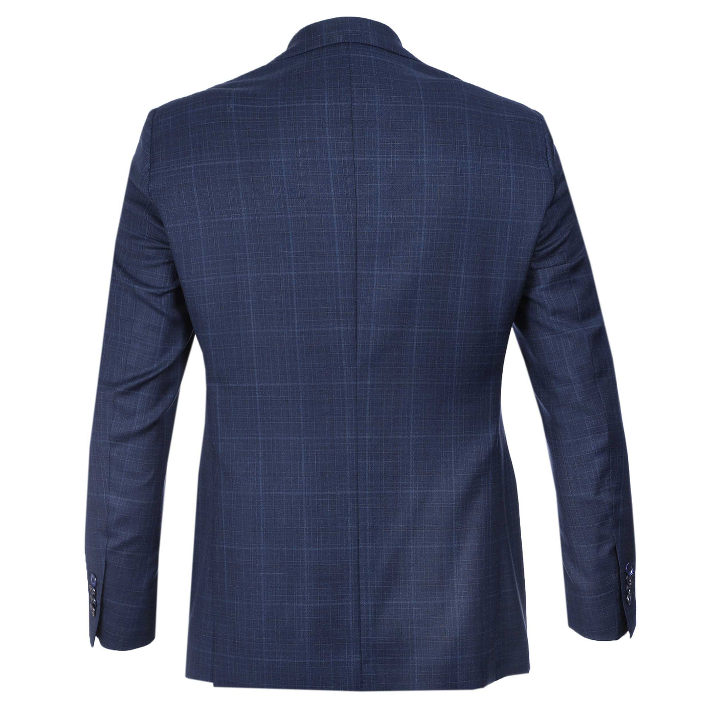 Norton Barrie Bespoke Check Suit in French Navy Jacket Back