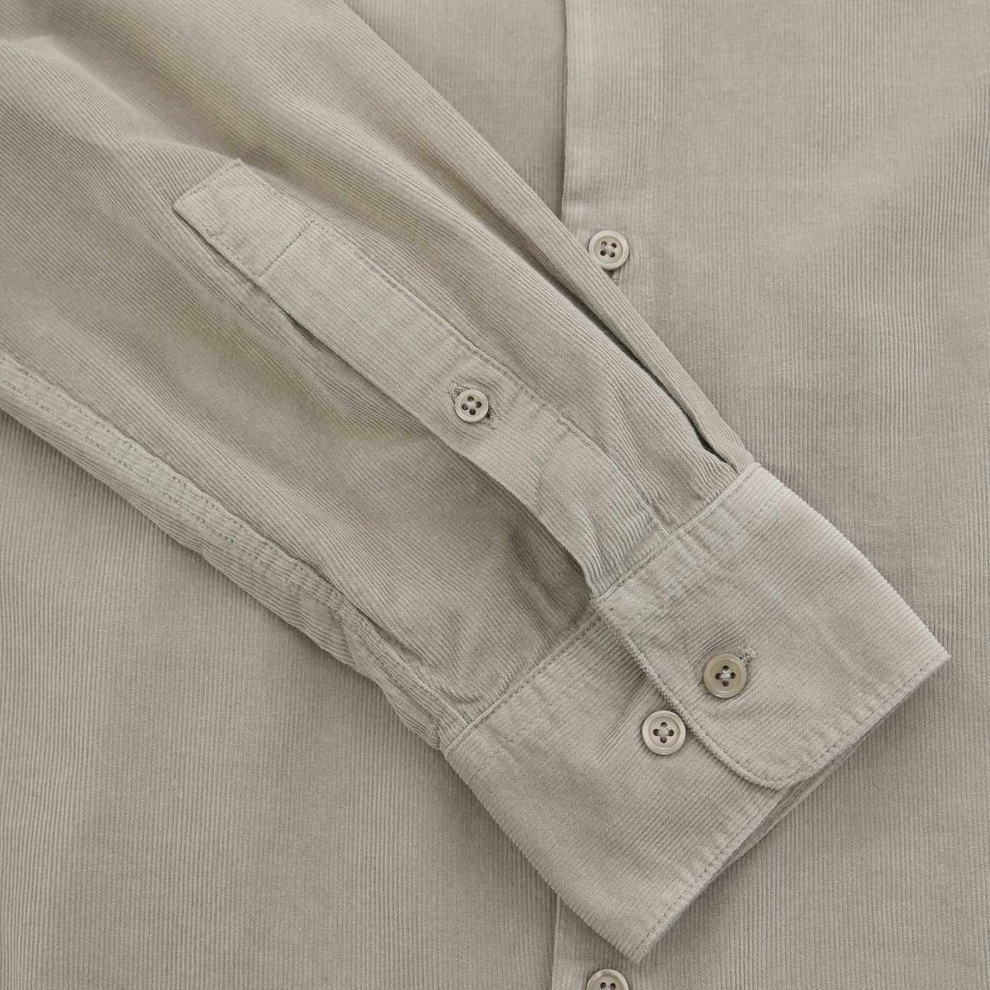 Oliver Sweeney Hawkesworth Micro Cord Shirt in Sage Cuff