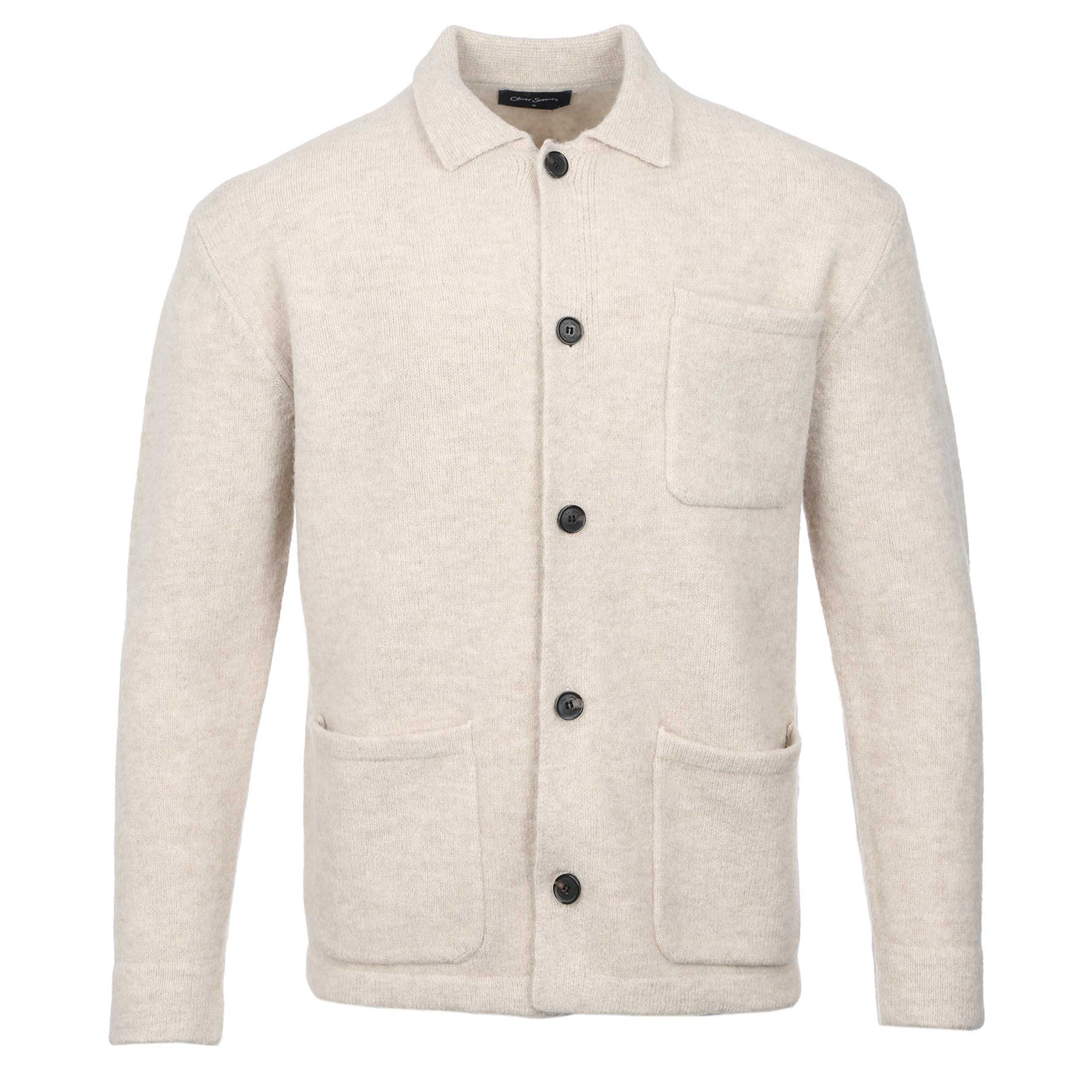 Oliver Sweeney Heywood Knitted Overshirt in Biscotto