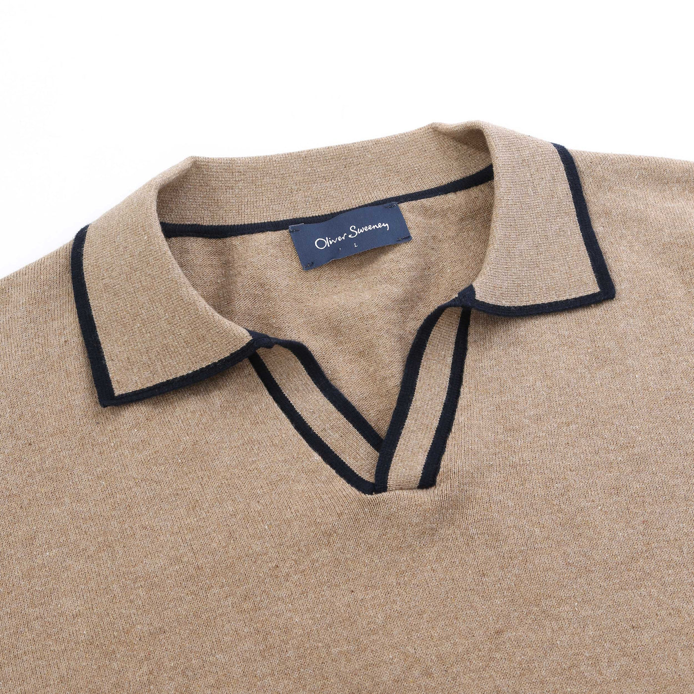 Oliver Sweeney Ludlow Knitwear in Camel Placket