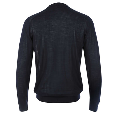 Pal Zileri Basic Crew Neck Knitwear in Navy Back