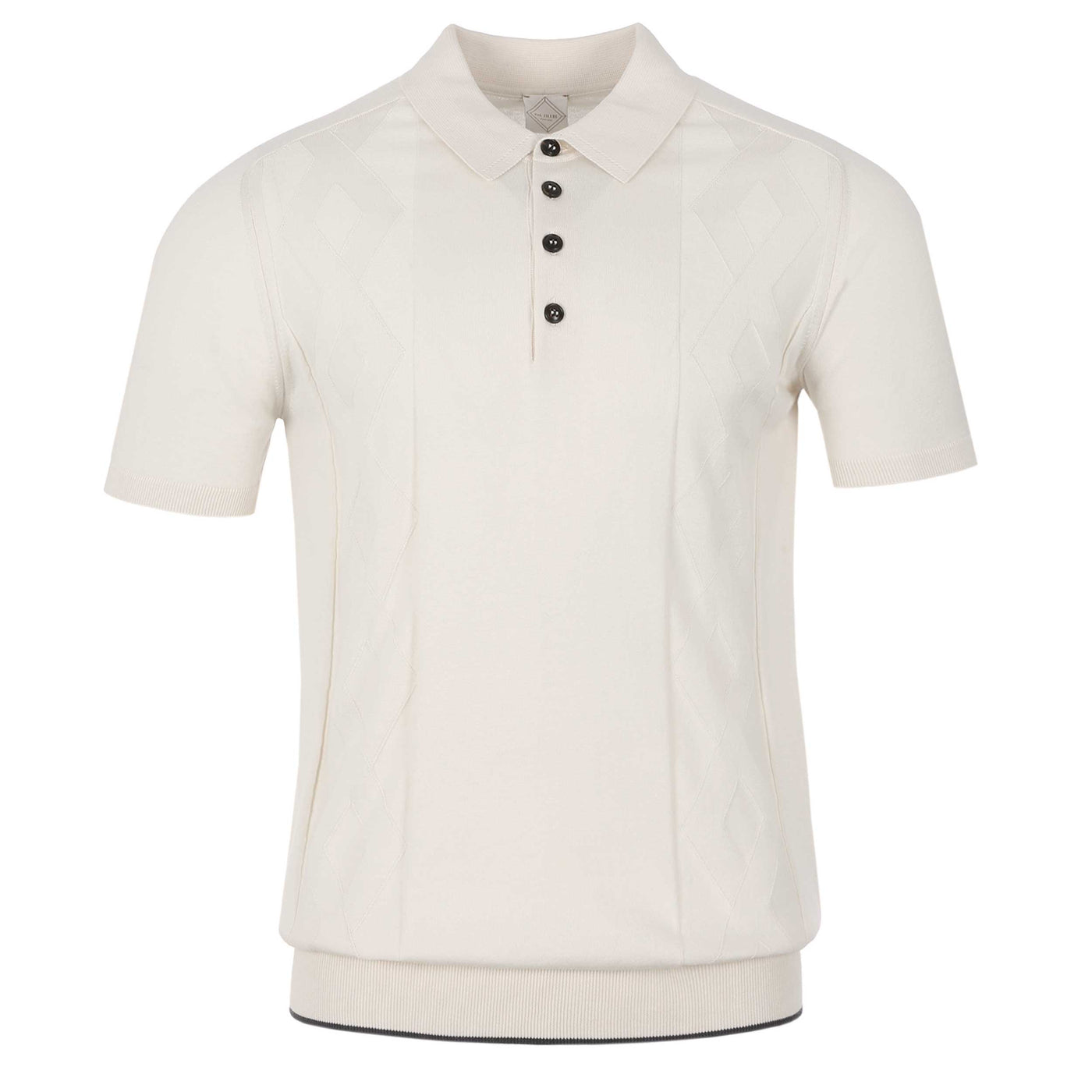 Pal Zileri Cable Self Print Polo Shirt in Cream