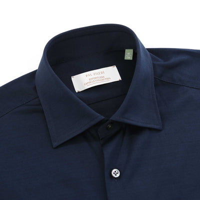 Pal Zileri Tech Fabric Shirt in Navy Collar