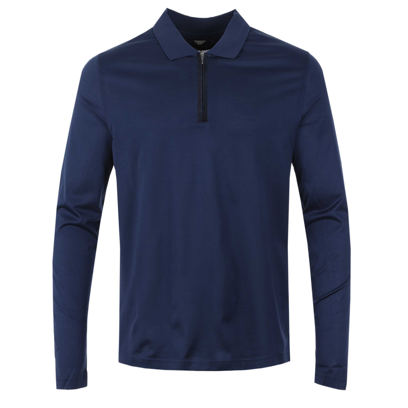 Pal Zileri Zip Detail LS Polo Shirt in Navy