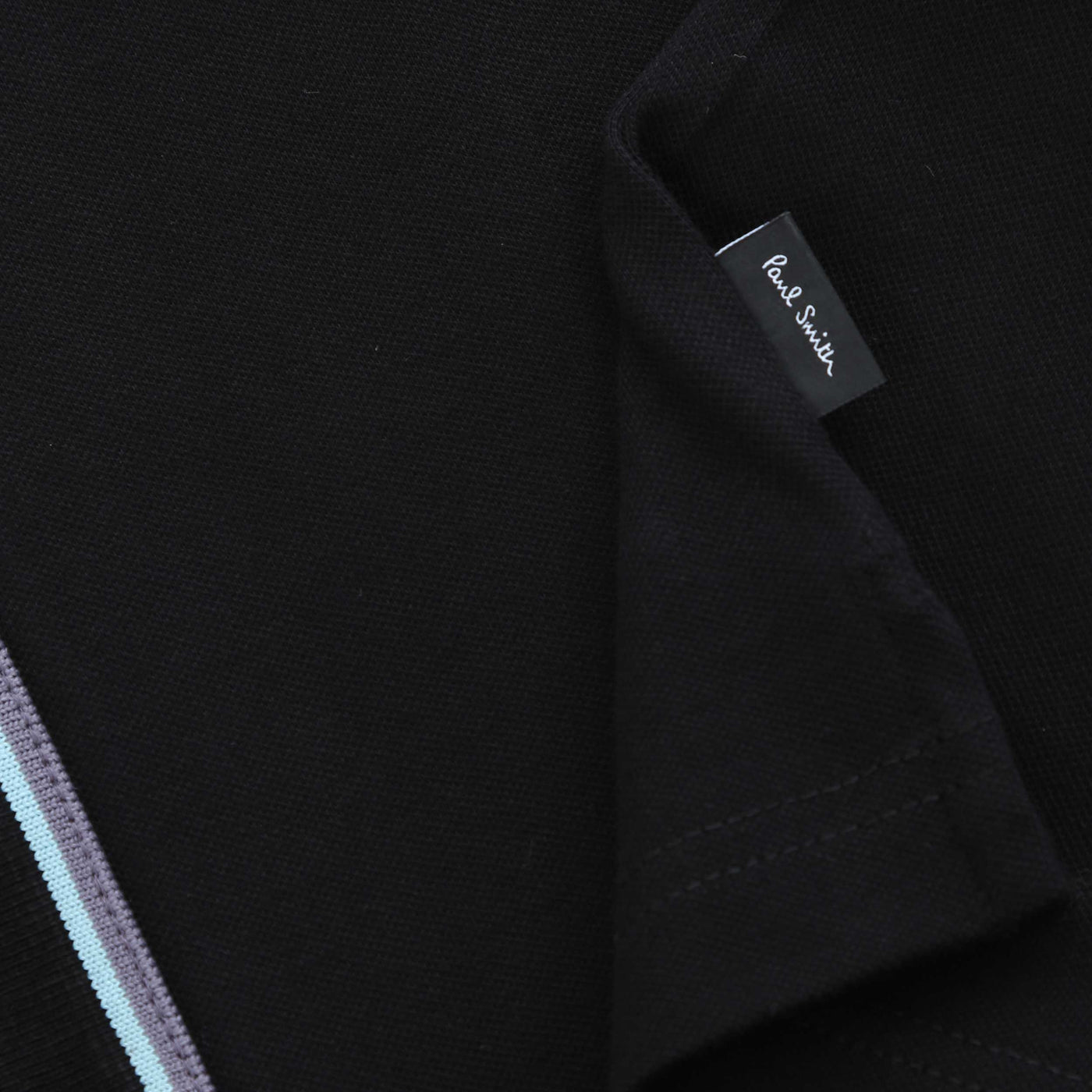 Paul Smith Button Front Polo Shirt in Black Logo Tab