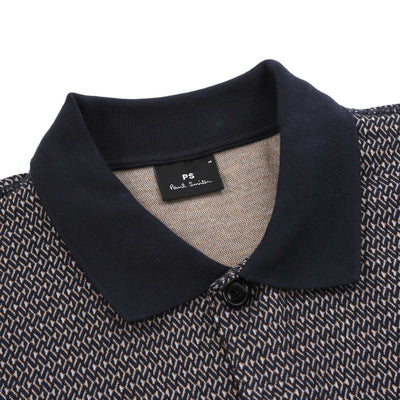 Paul Smith Button Thru Cardigan in Dark Navy Collar