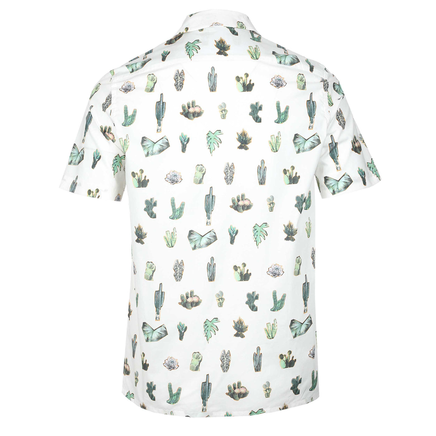 Paul Smith Cactus Print Reg Fit SS Shirt in White Back