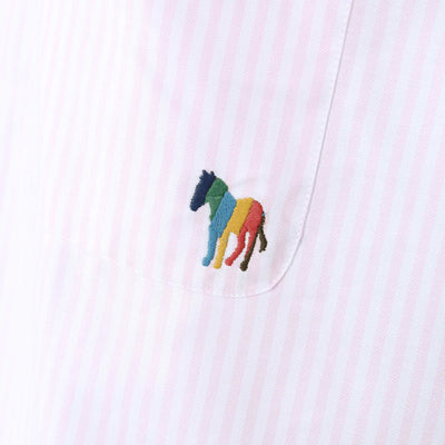 Paul Smith Casual Fit BS Zebra SS Shirt in Pink Logo