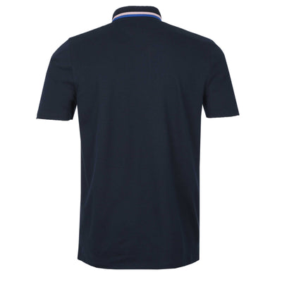 Paul Smith Half Zip Polo Shirt in Navy Back