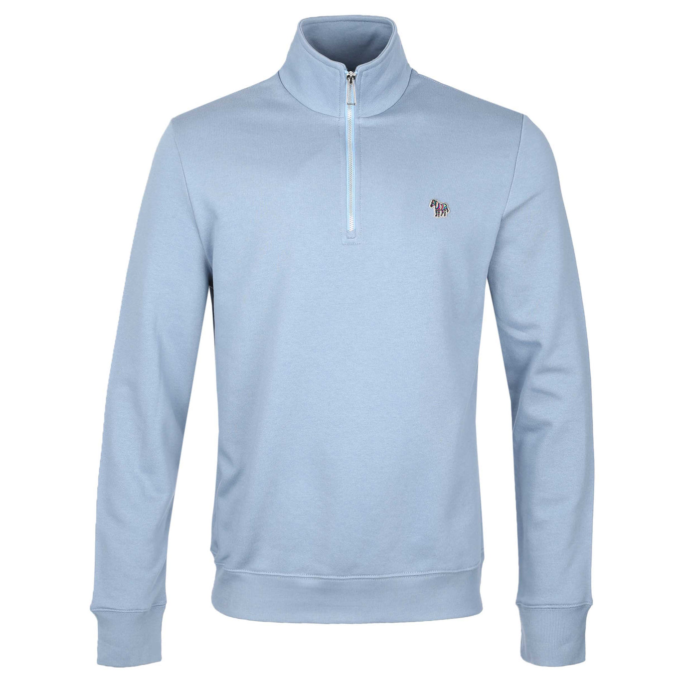 Paul Smith Half Zip Sweat Top in Pale Blue