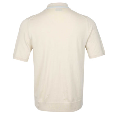 Paul Smith Knitted SS Polo in Off White Back