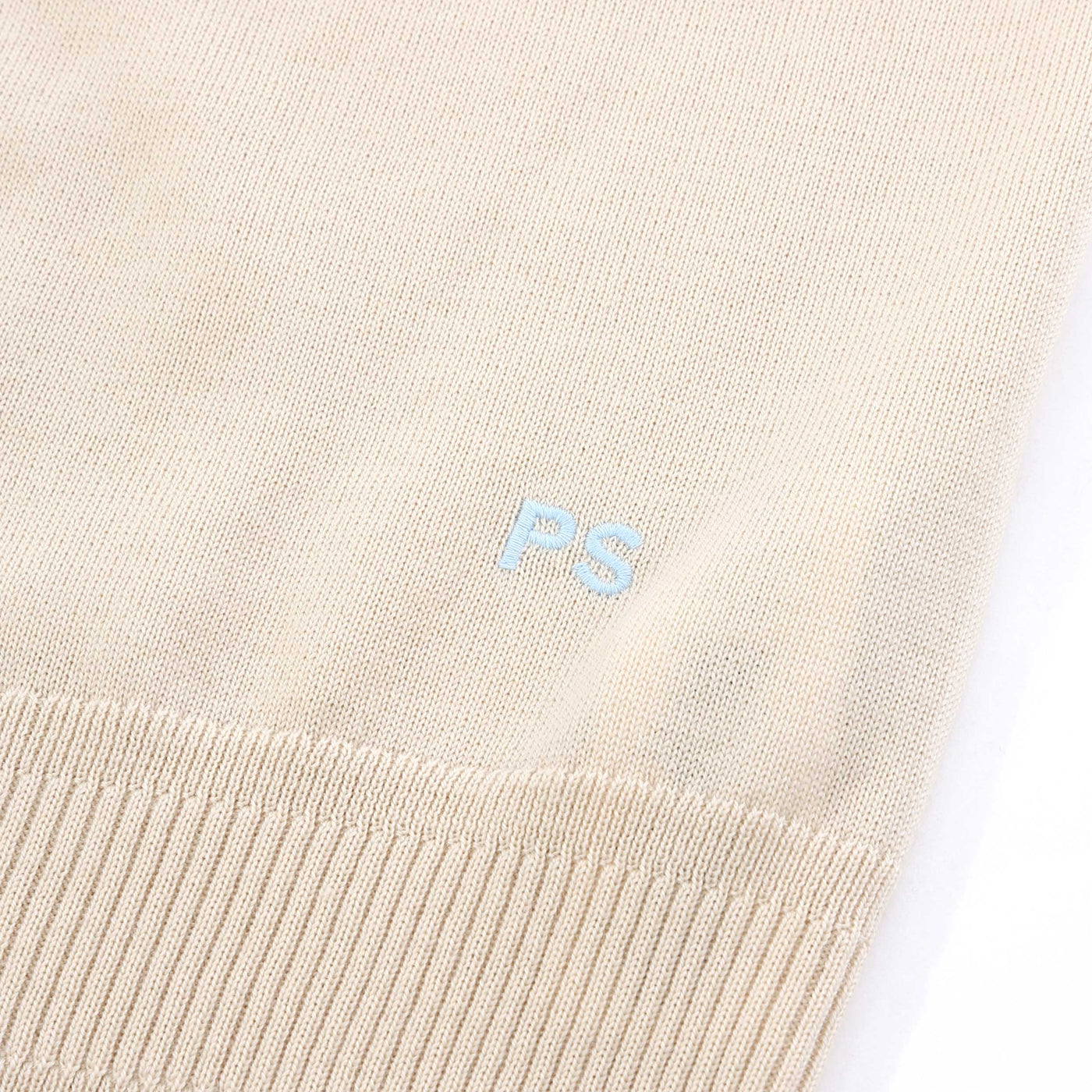 Paul Smith Knitted SS Polo in Off White Logo