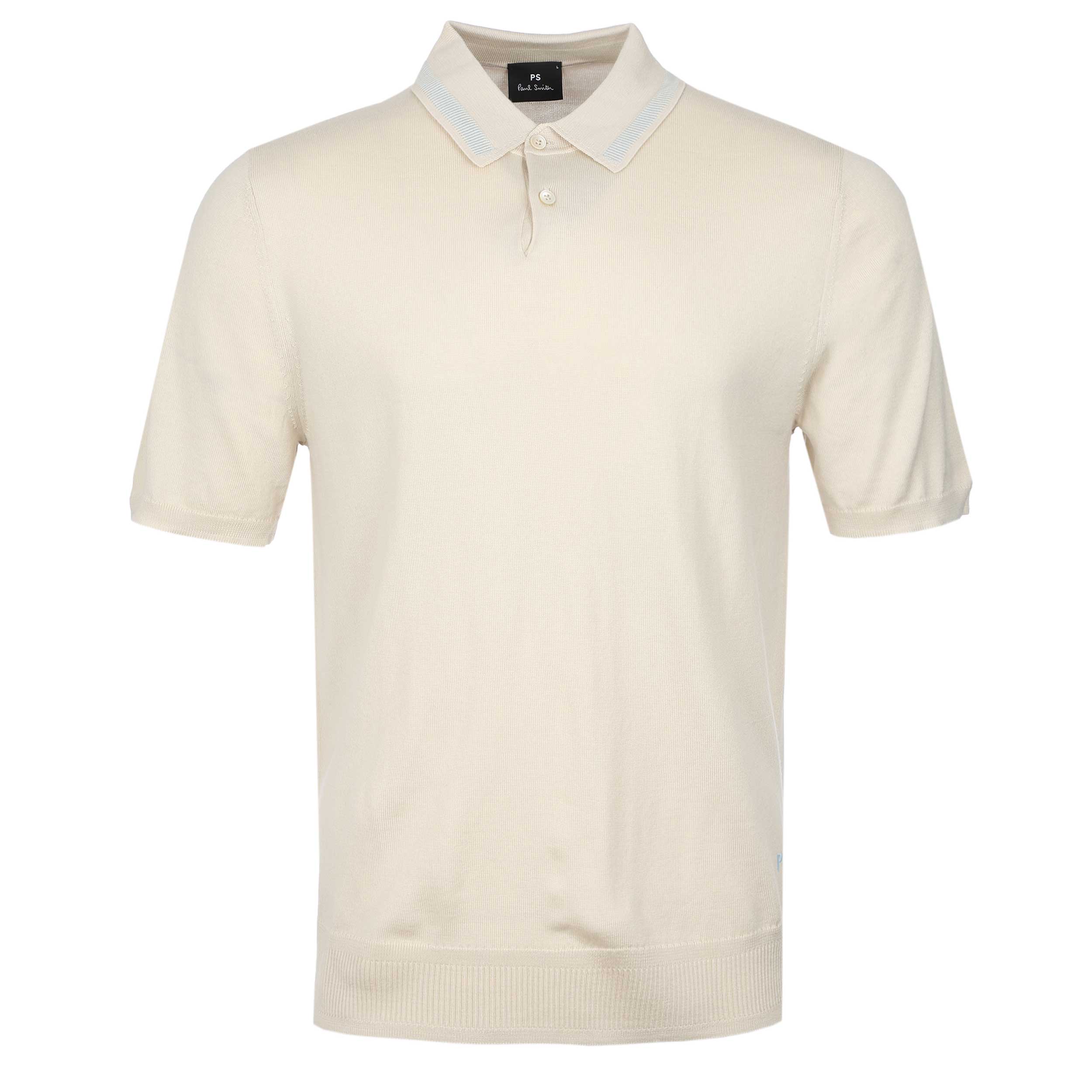 Paul Smith Knitted SS Polo in Off White