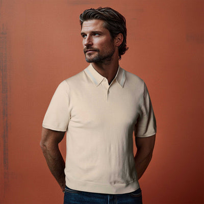 Paul Smith Knitted SS Polo in Off White Model