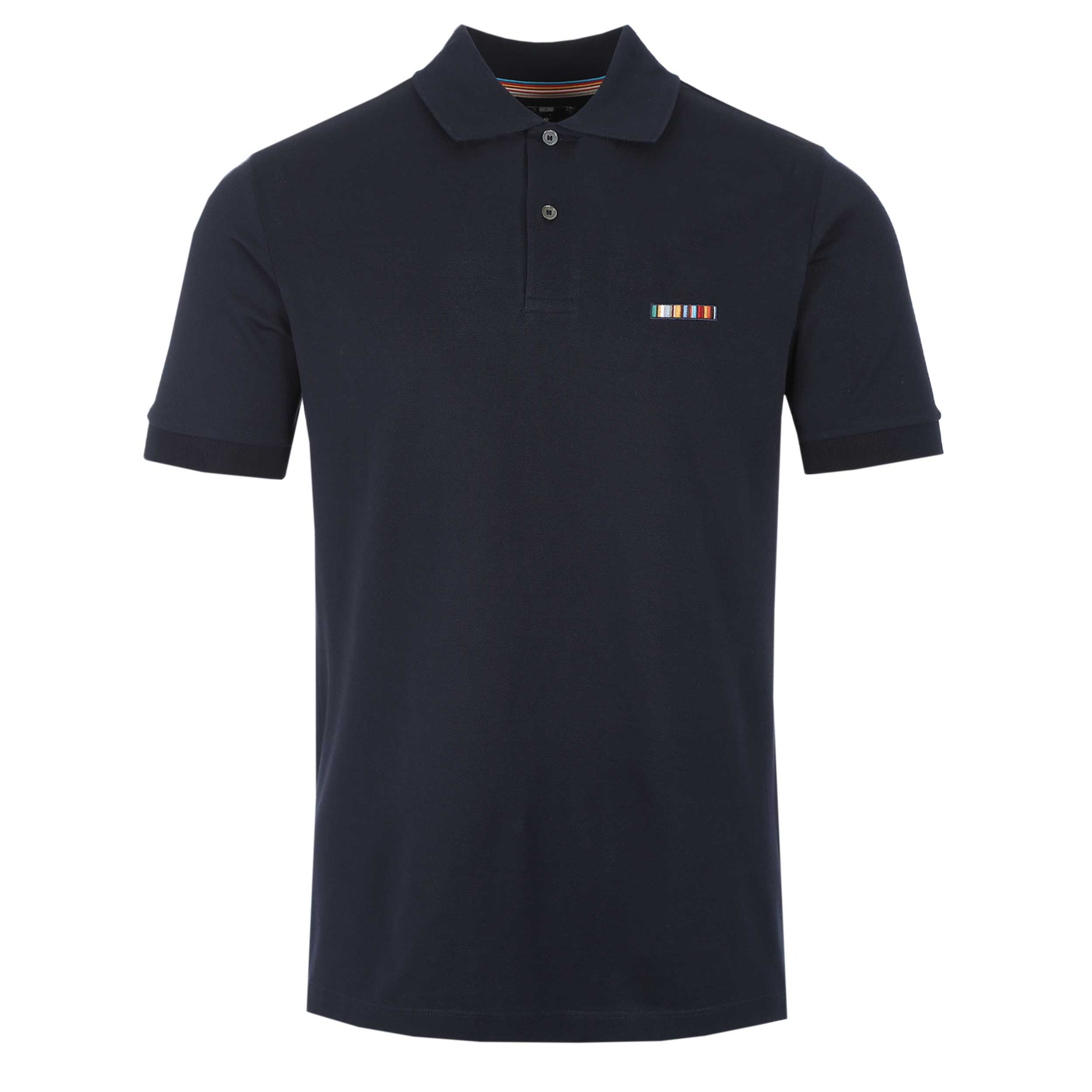 Paul Smith Multi Stripe Emb Polo Shirt in Navy