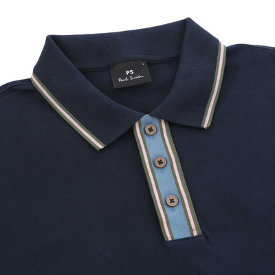 Paul Smith Reg Fit Polo Shirt in Dark Navy Collar